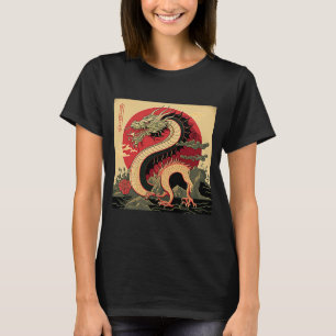 Camiseta Símbolo japonés estético de dragón rojo Kanji Japó