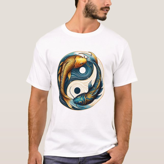 Camiseta Símbolo japonés Yin Yang Koi Fish (Anverso)