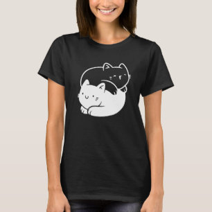Camiseta Símbolo kitten yang yang lindo gato yoga budista n