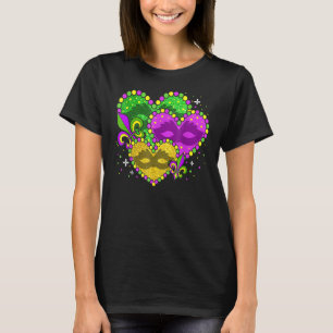 Camiseta Símbolo Mardi Gras Heart Fleur De Lys Funny Mardi 