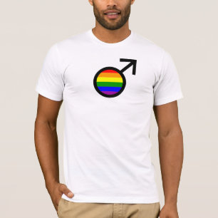 Camiseta Símbolo masculino arcoiris