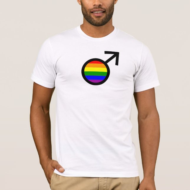 Camiseta Símbolo masculino arcoiris (Anverso)