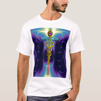 CAMISETA SÍMBOLO MÉDICO CADUCEO DE ORO