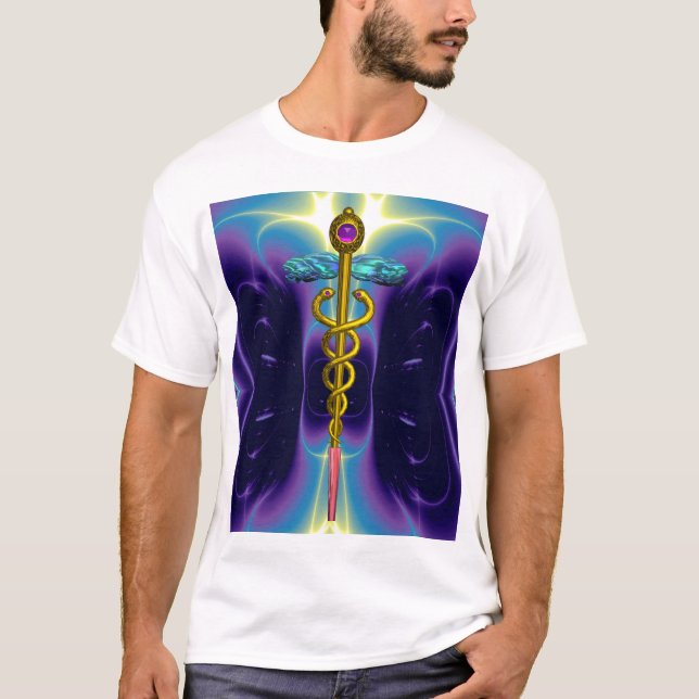 CAMISETA SÍMBOLO MÉDICO CADUCEO DE ORO (Anverso)
