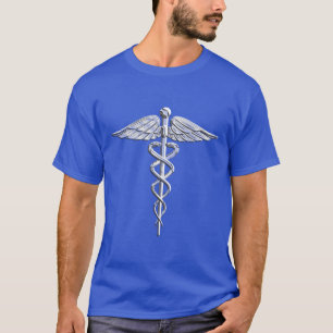 Camiseta Símbolo médico de Caduceus sobre negro