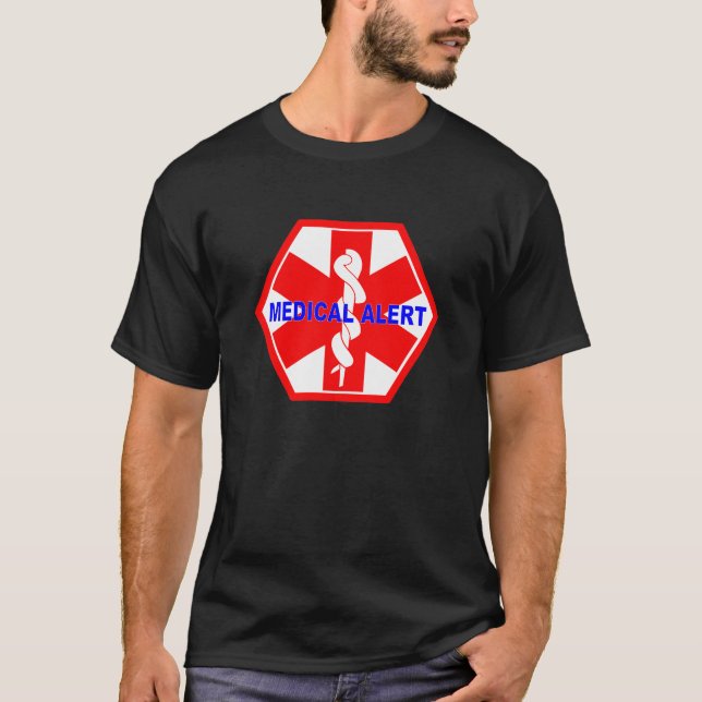 CAMISETA SÍMBOLO MÉDICO DE LA IDENTIFICACIÓN DE LA ALARMA (Anverso)