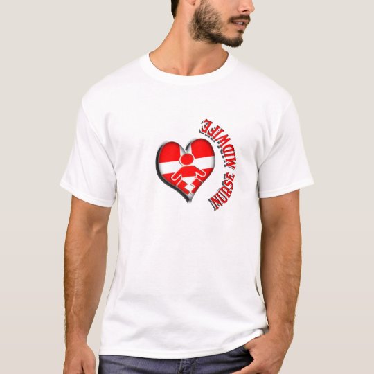 CAMISETA SÍMBOLO MÉDICO DEL CORAZÓN DE LA PARTERA DE LA