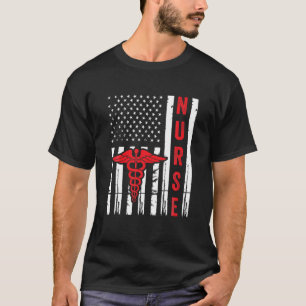 Camiseta Símbolo médico Enfermeras de la bandera estadounid