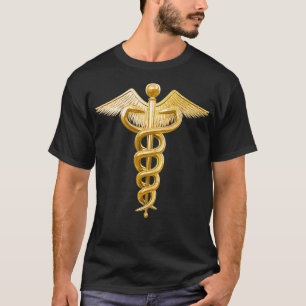 Camiseta Símbolo médico Gold Caduceus