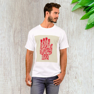 Camiseta Símbolo Médico Mano Roja Asistencia Sanitaria