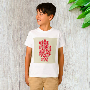 Camiseta Símbolo Médico Mano Roja Asistencia Sanitaria