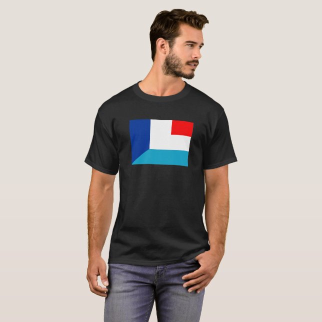 Camiseta símbolo medio del país de la bandera de francia lu (Anverso completo)