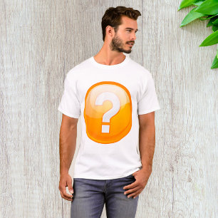 Camiseta Símbolo moderno en negrita de interrogación naranj