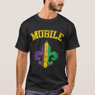 Camiseta Símbolo móvil Alabama Mardi Gras Fleur De Lis