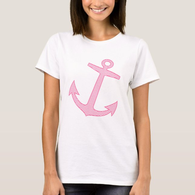 Camiseta Símbolo náutico del ancla marina | Langre rosa de  (Anverso)