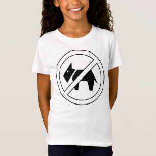 Camiseta Símbolo negro y blanco negrita sin perros permitid
