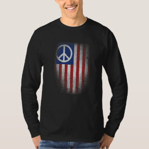 Camiseta Símbolo norteamericano de bandera de la paz civil 
