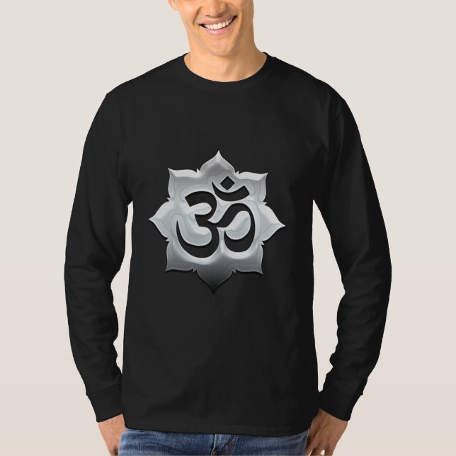 Camiseta Símbolo OM Escudo de yoga espiritualidad de Lotus (Anverso)