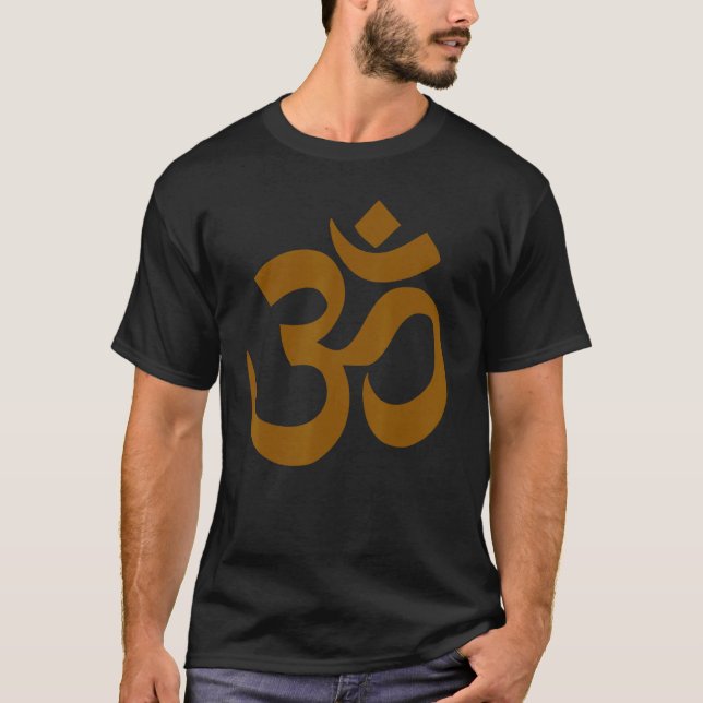 Camiseta Símbolo Om Hinduismo Hindú Espiritual Marrón (Anverso)