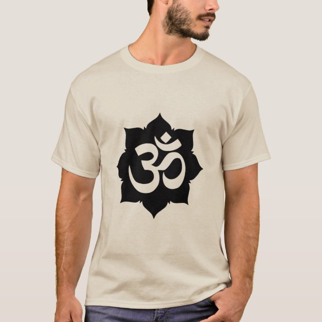 Camiseta Símbolo OM Lotus espiritualidad Decoración de fibr (Anverso)