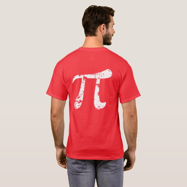Camiseta Símbolo Pi Grunge Blanco (Reverso completo)