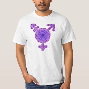 Camiseta Símbolo púrpura del transexual de Knotwork del