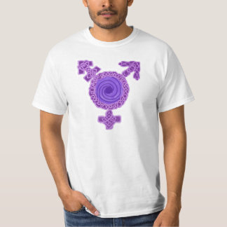 Camiseta Símbolo púrpura del transexual de Knotwork del