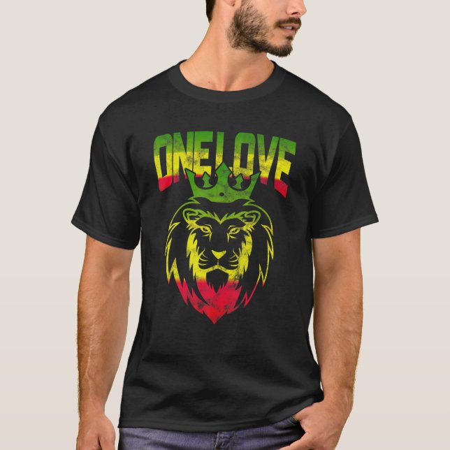 Camiseta Símbolo rastafari jamaiquino de Un Reggae De Amor (Anverso)