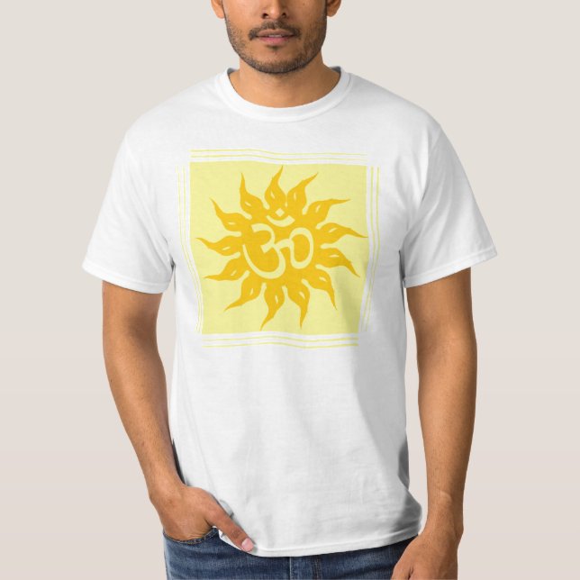 Camiseta Símbolo religioso indio: OM y Surya (Anverso)