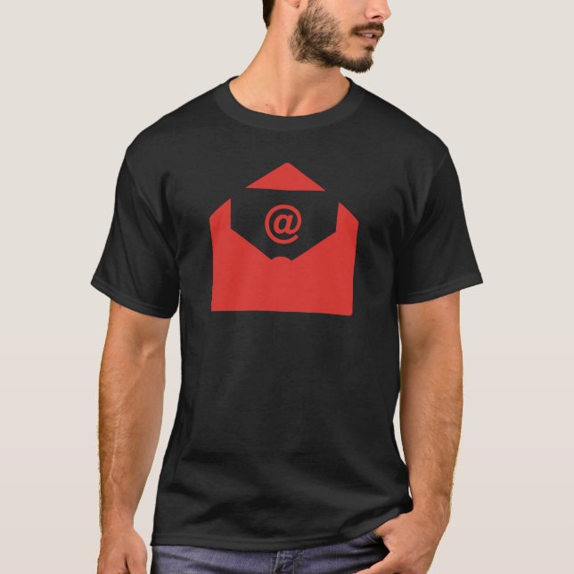 Camiseta Símbolo rojo de correo electrónico con Rótulo (Anverso)
