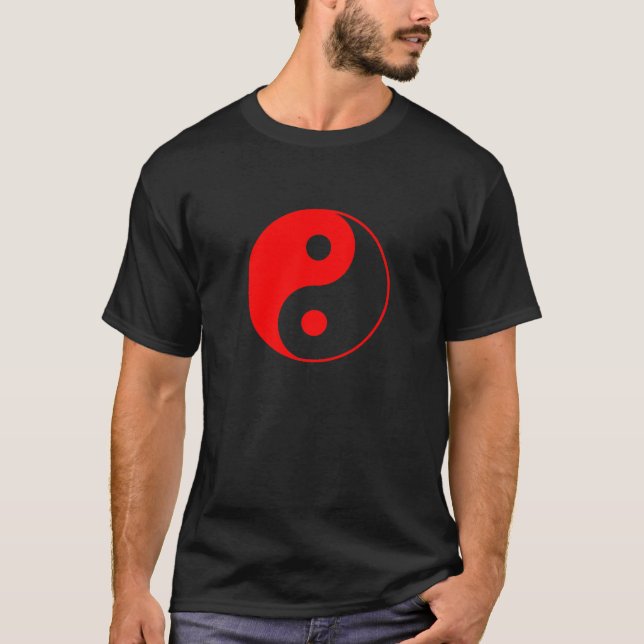 Camiseta Símbolo rojo de Yin Yang (Anverso)