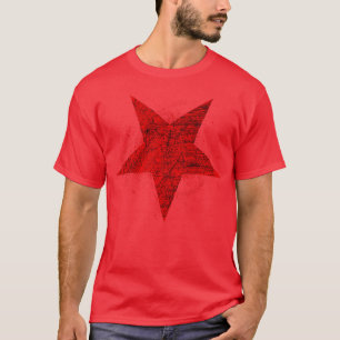 Camiseta Símbolo rojo invertido con cinco puntas