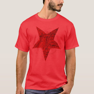 Camiseta Símbolo rojo invertido con cinco puntas