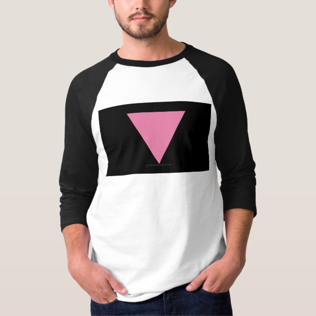 Camiseta Símbolo rosa brillante de la bandera del triángulo (Anverso)
