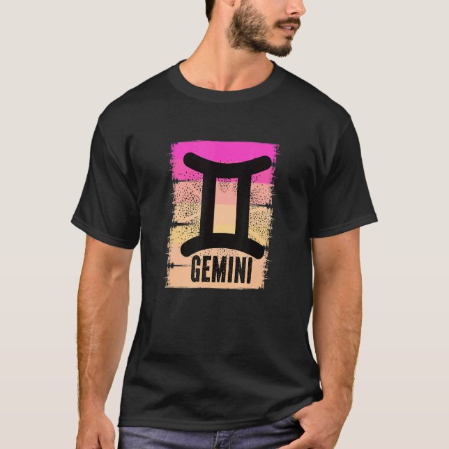 Camiseta Símbolo rosa géminis cumpleaños de junio nacido en (Anverso)