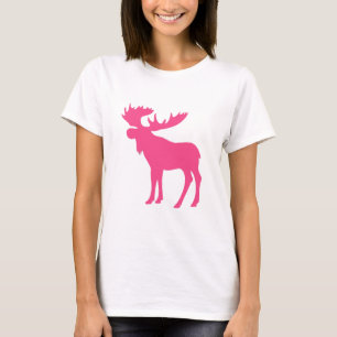 Camiseta Símbolo rosado simple de los alces