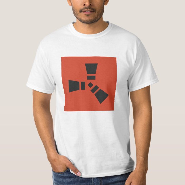 Camiseta Símbolo RUST negro sobre rojo (Anverso)