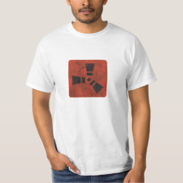 Camiseta Símbolo RUST negro sobre rojo sucio