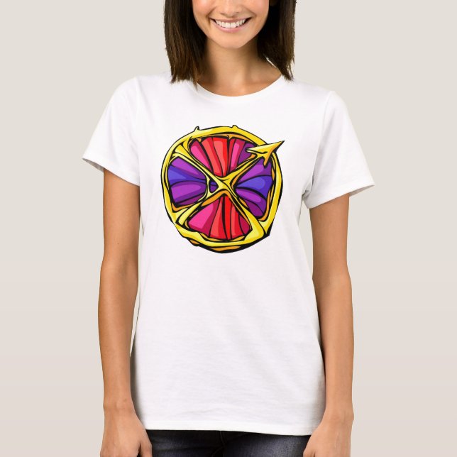 Camiseta Símbolo sagitario de color Gemstone (Anverso)