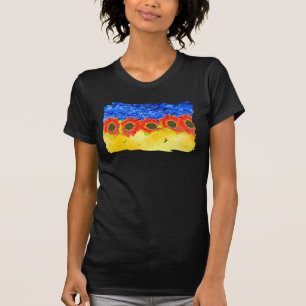 Camiseta Símbolo T-Shirt de la bandera azul girasol de Ucra