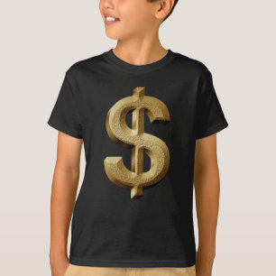Camiseta Símbolo tallado piedra del dinero del Rótulo de