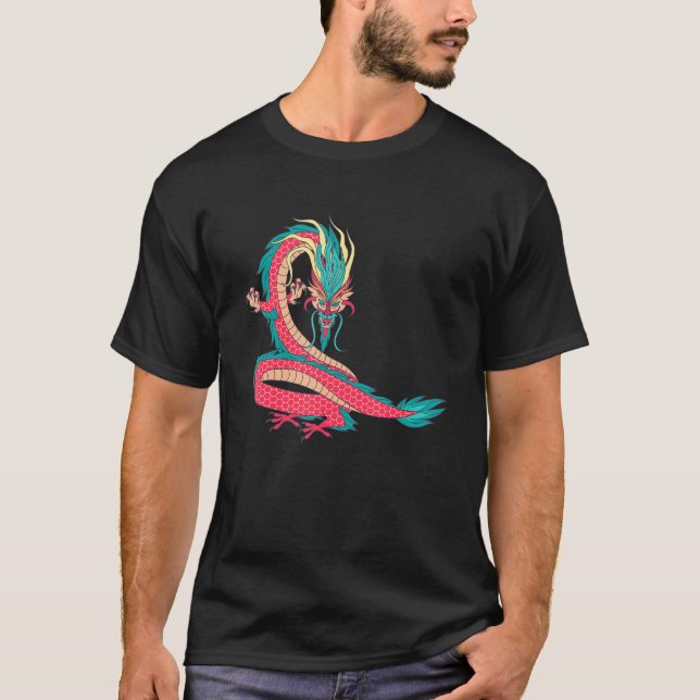 Camiseta Símbolo tradicional chino de dragón de poder y de  (Anverso)