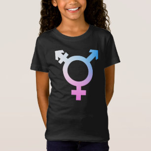 Camiseta Símbolo trans* rosa/azul/blanco