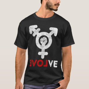 Camiseta Símbolo transgénero de amor al orgullo LGBT Evolve