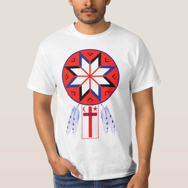Camiseta Símbolo tripartito y bandera del foro de Mi'Kmaq (Anverso)