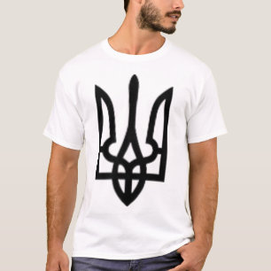 Camiseta Símbolo Tryzub ucraniano negro en el corazón - Ukr