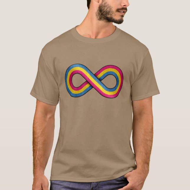 Camiseta Símbolo vectorial infinito Bandera del Orgullo Pan (Anverso)