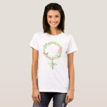 Camiseta Símbolo venoso de feminismo floral acuarela<br><div class="desc">Un diseño floral de acuarela único de estilo feminista con un bonito símbolo de Venus en flores femeninas de color rosa y melocotón con una delicada vegetación. Hay amplio espacio para agregar un monograma u otro texto deseado para personalizar este elemento.</div>