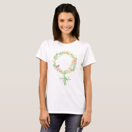 Camiseta Símbolo venoso de feminismo floral acuarela