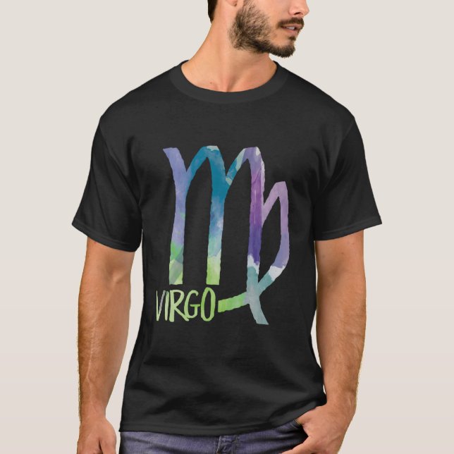 Camiseta Símbolo Virgo Zodiaco Astrología Rótulo Tierra (Anverso)